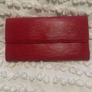 Authentic LOUIS VUITTON Epi Red Porte Tresor International wallet